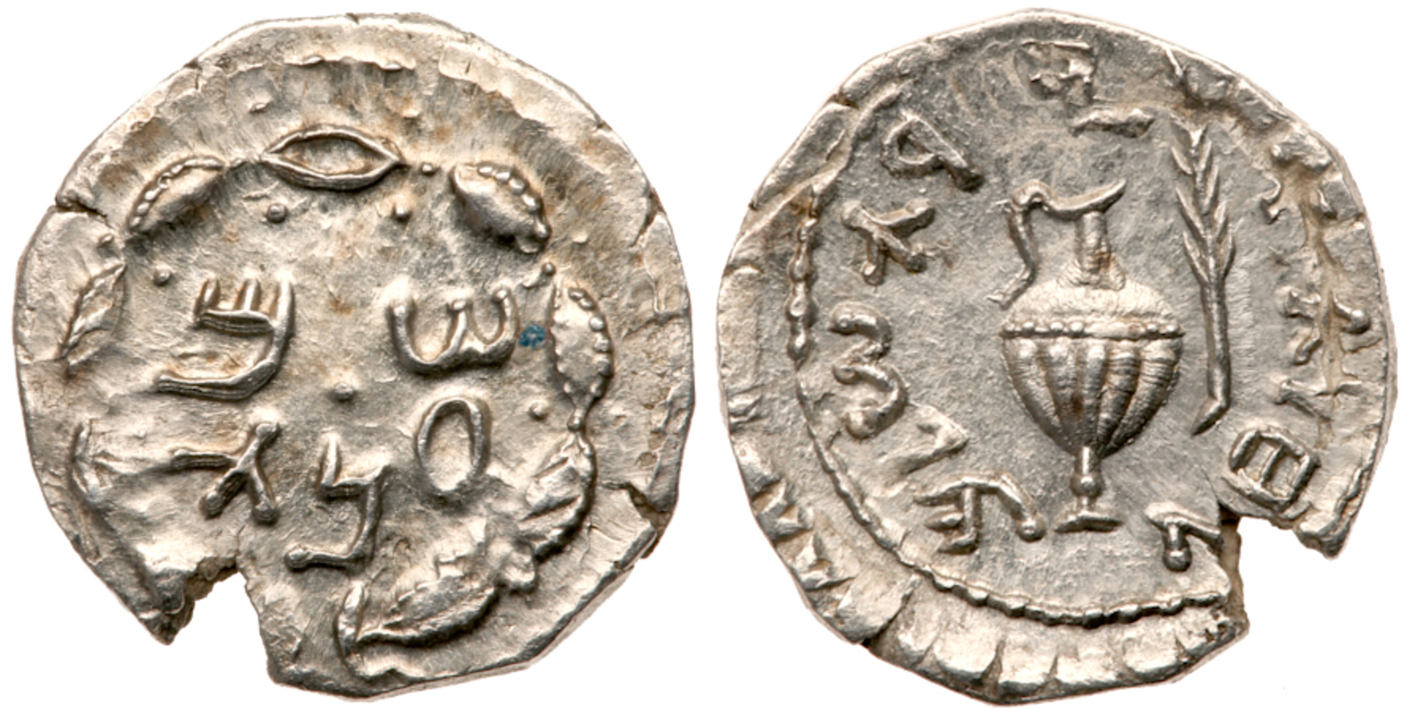 Bar Kokhba Revolt. Undated, Silver Zuz (3.35 g), 132-135 CE. MS