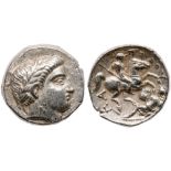 Paeonian Kingdom. Patraos. Silver Tetradrachm (12.89 g), 335-315 BC. EF