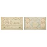 Turkestan District. 250, 500 (2- paper varieties) Roubles, 1919