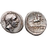 L. Marcius Philippus. Silver Denarius (3.86 g), 57 BC. VF