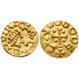 Merovingians, Trizay-sur-le-Lay. Gold Tremissis (1.19 g), ca. 600-750. EF