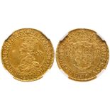 Charles I (1625-1649), Gold Double Crown or Half-unite of ten shillings, Nicholas Briot's first mill