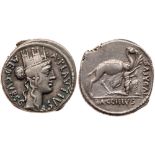 A. Plautius. Silver Denarius (4.01 g), 55 BC