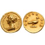 Faustina Jr. (daughter of Antoninus Pius and wife of Marcus Aurelius), Gold Aureus. EF