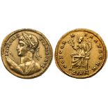 Crispus. Gold Solidus (4.41 g), Caesar, AD 317-326. EF