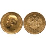 10 Roubles 1902 AP. GOLD.