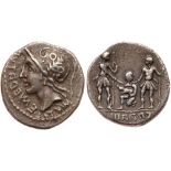 Social War. C. Paapius. Silver Denarius (3.65 g), 90 BC