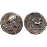 Cn. Plancius. Silver Denarius (3.62 g), 55 BC