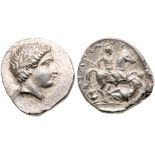 Paeonian Kingdom. Patraos. Silver Tetradrachm (13.00 g), 335-315 BC. EF