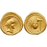 Julius Caesar. Gold Aureus (8.02 g), 46 BC