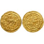 Lombards. Pseudo-Imperial issue. Gold Tremissis (1.49 g), 568-774. VF