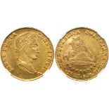 Bolivia. Republic. Gold 8 Escudos, 1853 PTS-FP (Potosi)