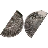 Jefimok Half Ruble, 1655. 15.29 gm. Counterstamped on a Saxon Taler, Dresden mint