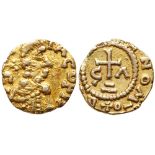 Merovingians, Gizia. Gold Tremissis (1.18 g), ca. 600-750. VF