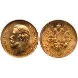 5 Roubles 1903 AP. GOLD.