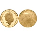 Elizabeth II (1952 -), Gold proof Crown of Five Pounds, 2015
