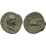 Titus. AE As (9.35 g) as Caesar, AD 69-79. Judaea Capta type.. VF