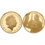 Elizabeth II (1952 -), Gold proof Five Pounds, 2019