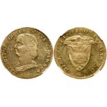 Colombia. Republic of Nueva Granada (1837-1859). Gold 16 Pesos, 1838-RU