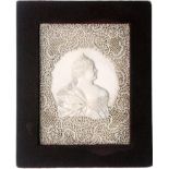 Empress Anna. Rectangular walrus ivory plaque, 3 x 3 7/8” (100 by 76 mm).