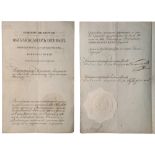 Diploma for 3rd Class. Issued March 12, 1819