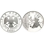 Pair of Sport Commemorative 3 Roubles 2000. World Ice Hockey Championship.