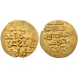 Ilkhanid. Gaykhatu (AH 690-694/1291-1295 AD). Gold Dinar, mint off flan AH 691, 4.47g.