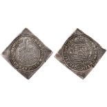 Silver Double Gulden Klippe/TallÃ©rcsegely, 1628 CC, Kassa/ Kaschau.