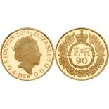 Elizabeth II (1952 -), Gold proof Crown of Five Pounds, 2016