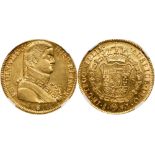 Chile. Fernando VII (1808-1821). Gold 8 Escudos, 1810-So FJ