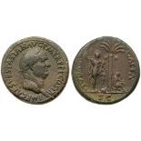 Vespasian. AE Sestertius (24.76 g). Judaea Capta type. VF