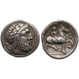 East Celts. Imitation of coins of Philip II. Silver Tetradrachm (12.68 g), ca. Early Issue