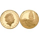 Elizabeth II (1952 -), Gold proof Five Pounds, 2019