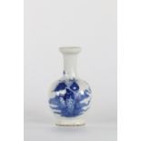 Vase en porcelaine de chine blanc bleu à décor de personnage marque à 6 [...]