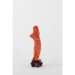 Chine - corail sculpté d'un guerrier 1900 - Région: CHINE - Dimensions: H=130mm [...]