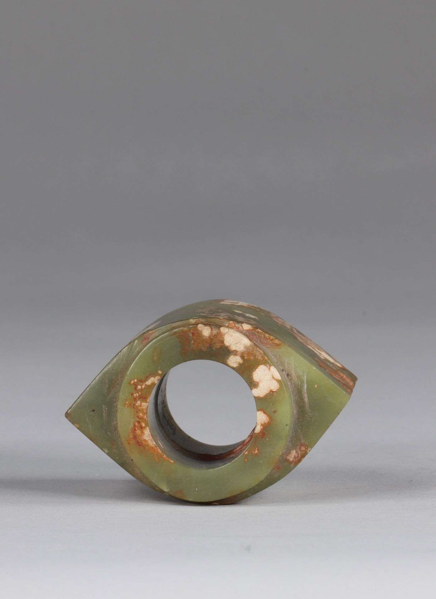 China single stage bacon stone Cong glasses, with traces of cinnabar Tao Tie masks - Image 5 of 5