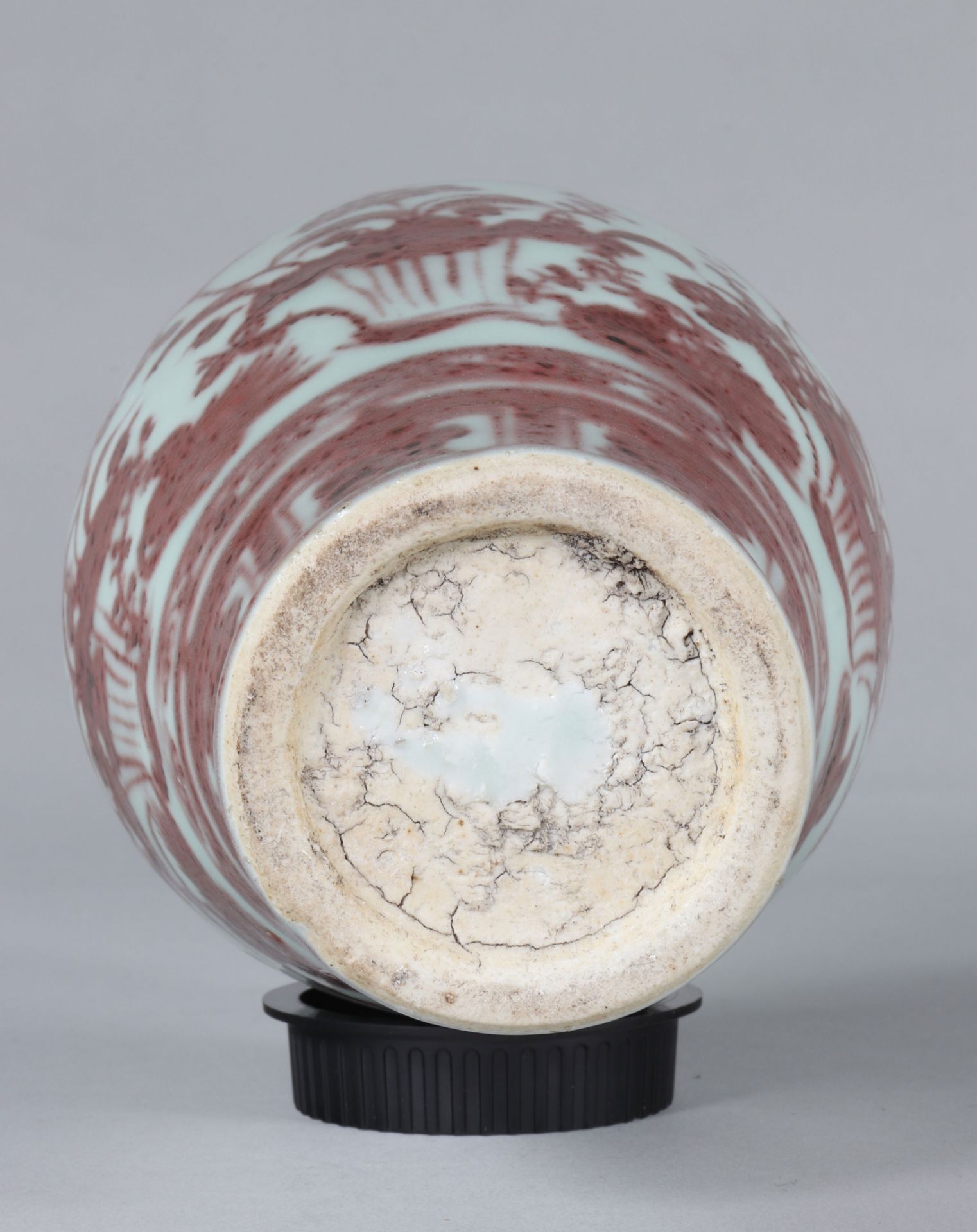 Red Meiping vase decorated with Lotus flowers 14th - Image 6 of 7