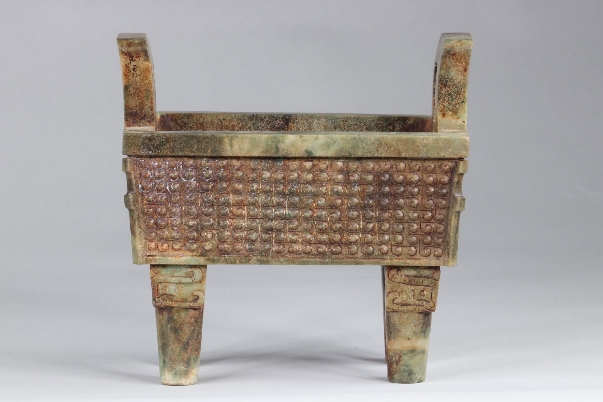 China archaic ritual vessel, called: -Fang Deng- made of jade burns perfume