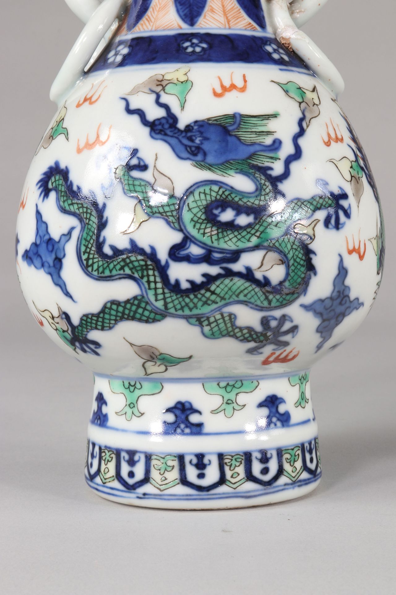 Doucai Dragon and Wanli phoenix vase - Image 9 of 12