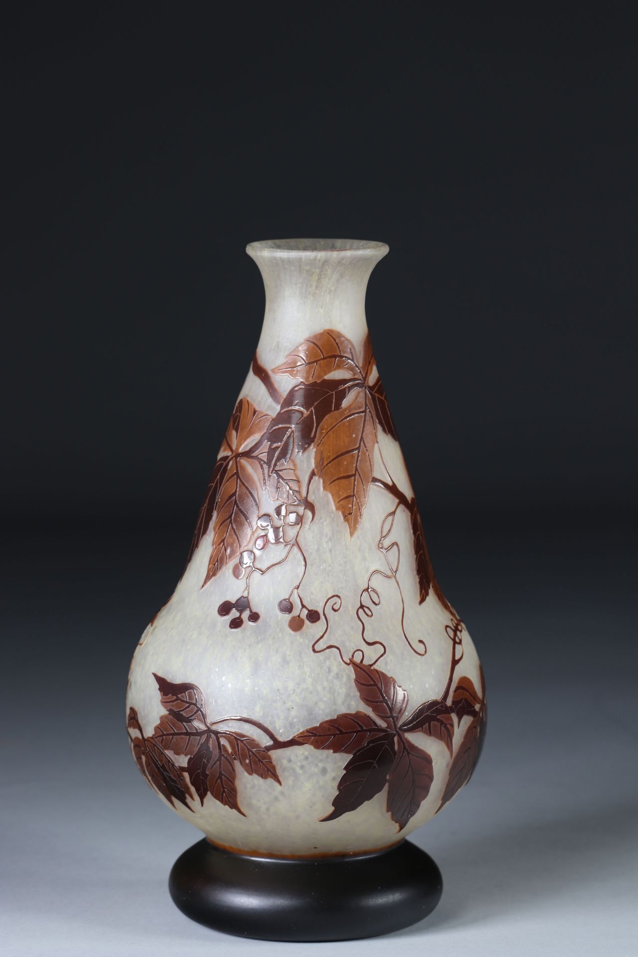 Andre Delatte etched glass vase in floral design cameo - Image 2 of 3