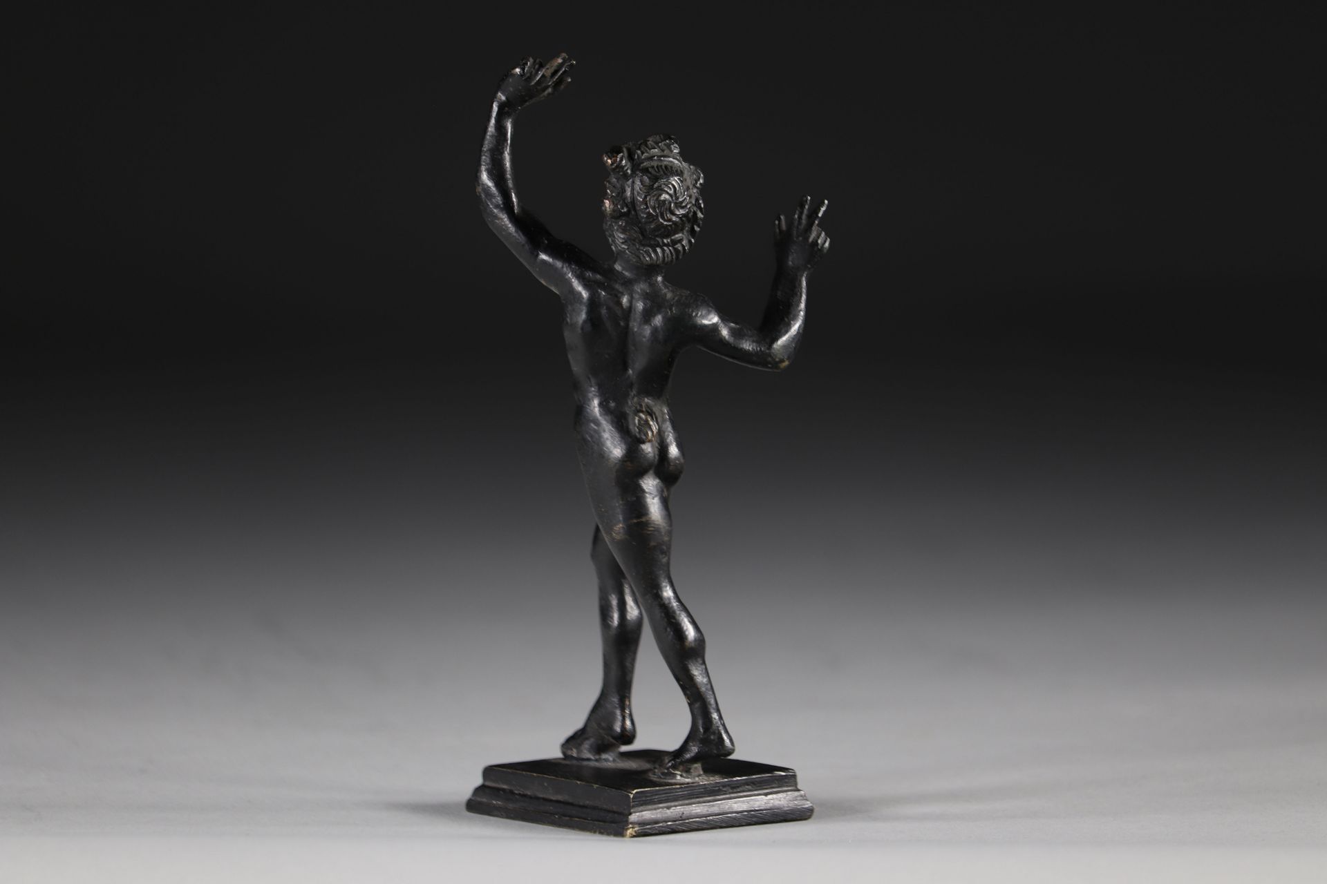 Faun in bronze with black patina Italy circa 1900 - Image 2 of 2