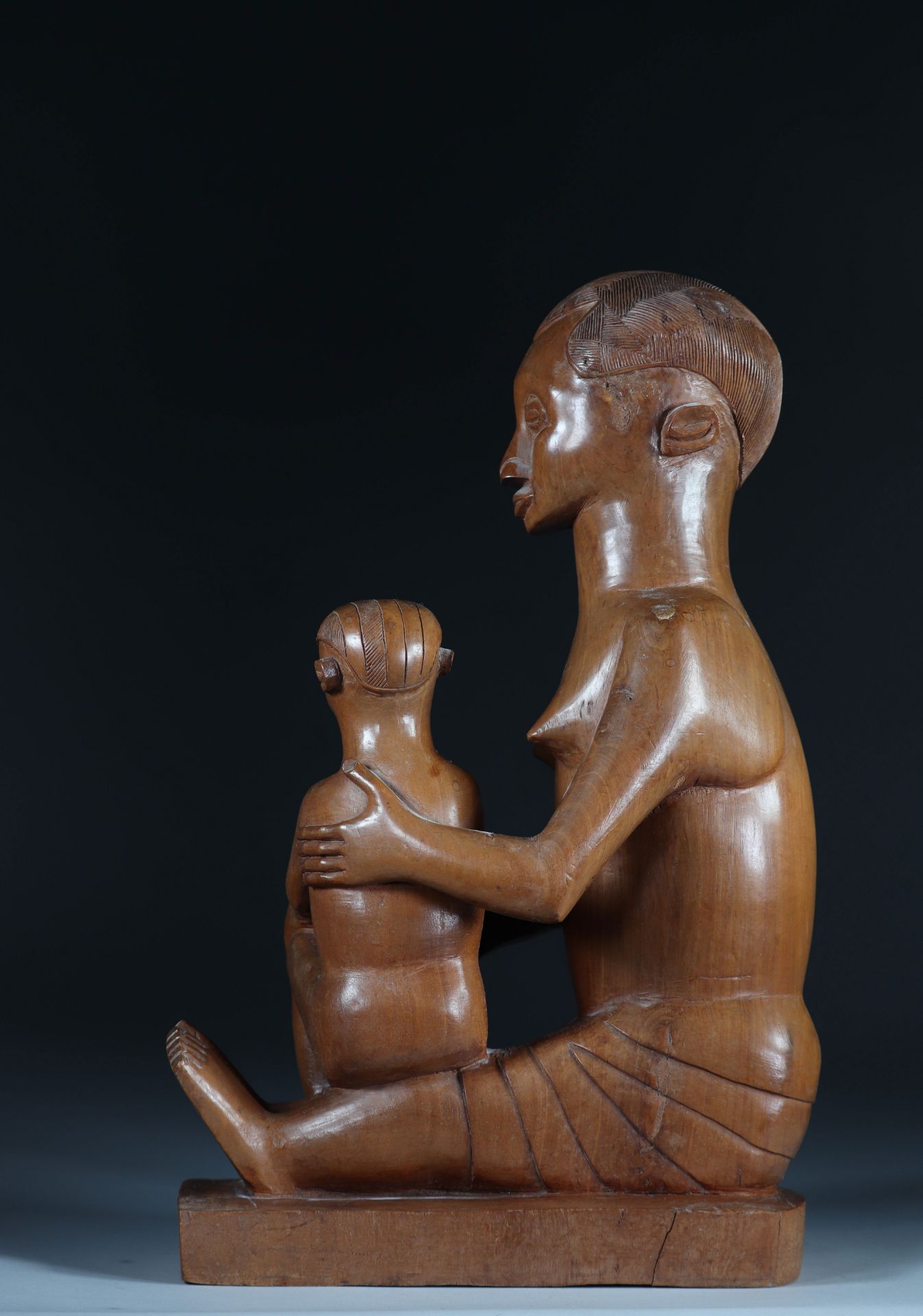 Maternity Kuba carved wood "carries an inventory number" 20th - Bild 3 aus 4