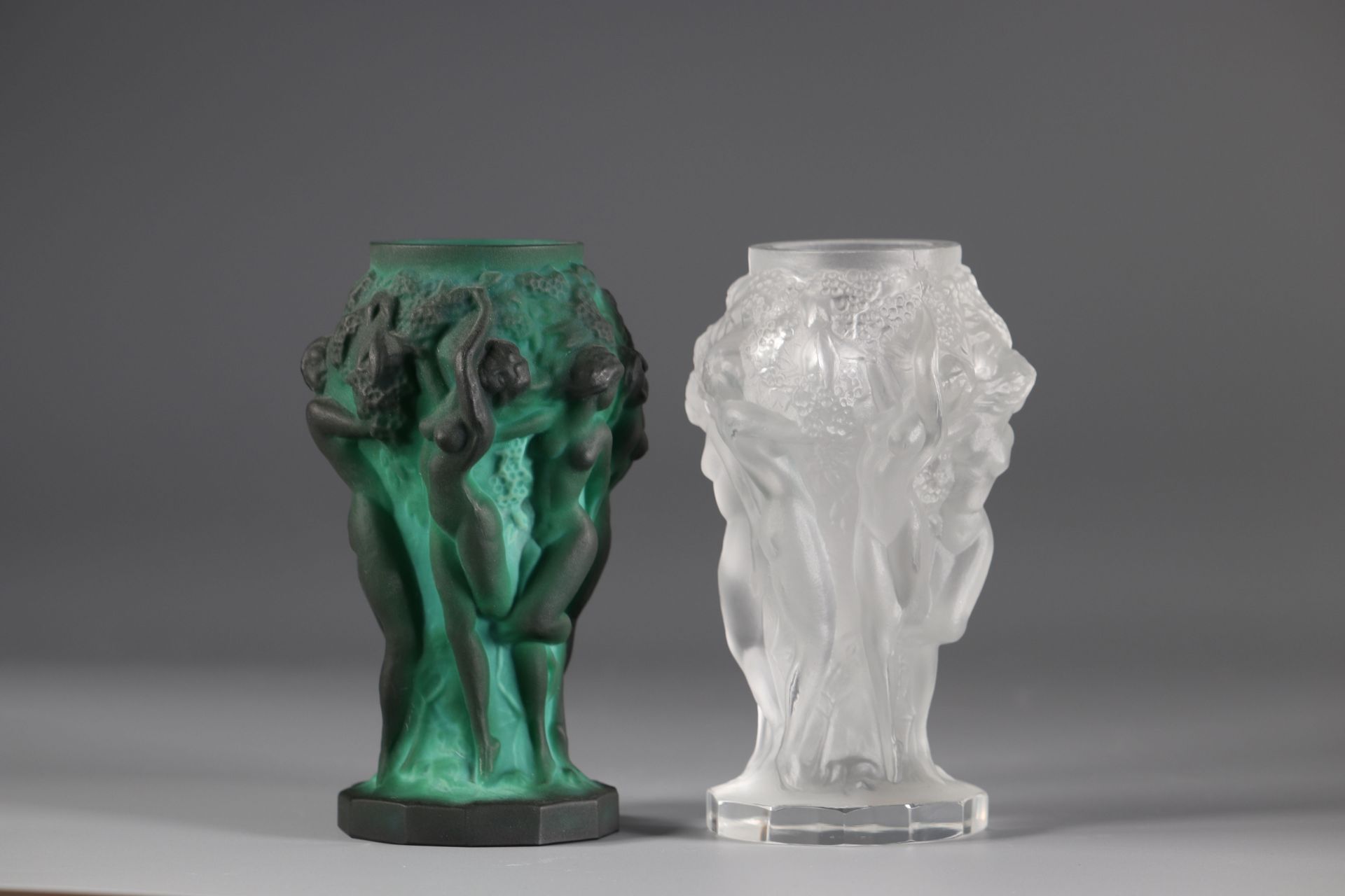 Art Nouveau vases decorated with young naked women - Image 4 of 4