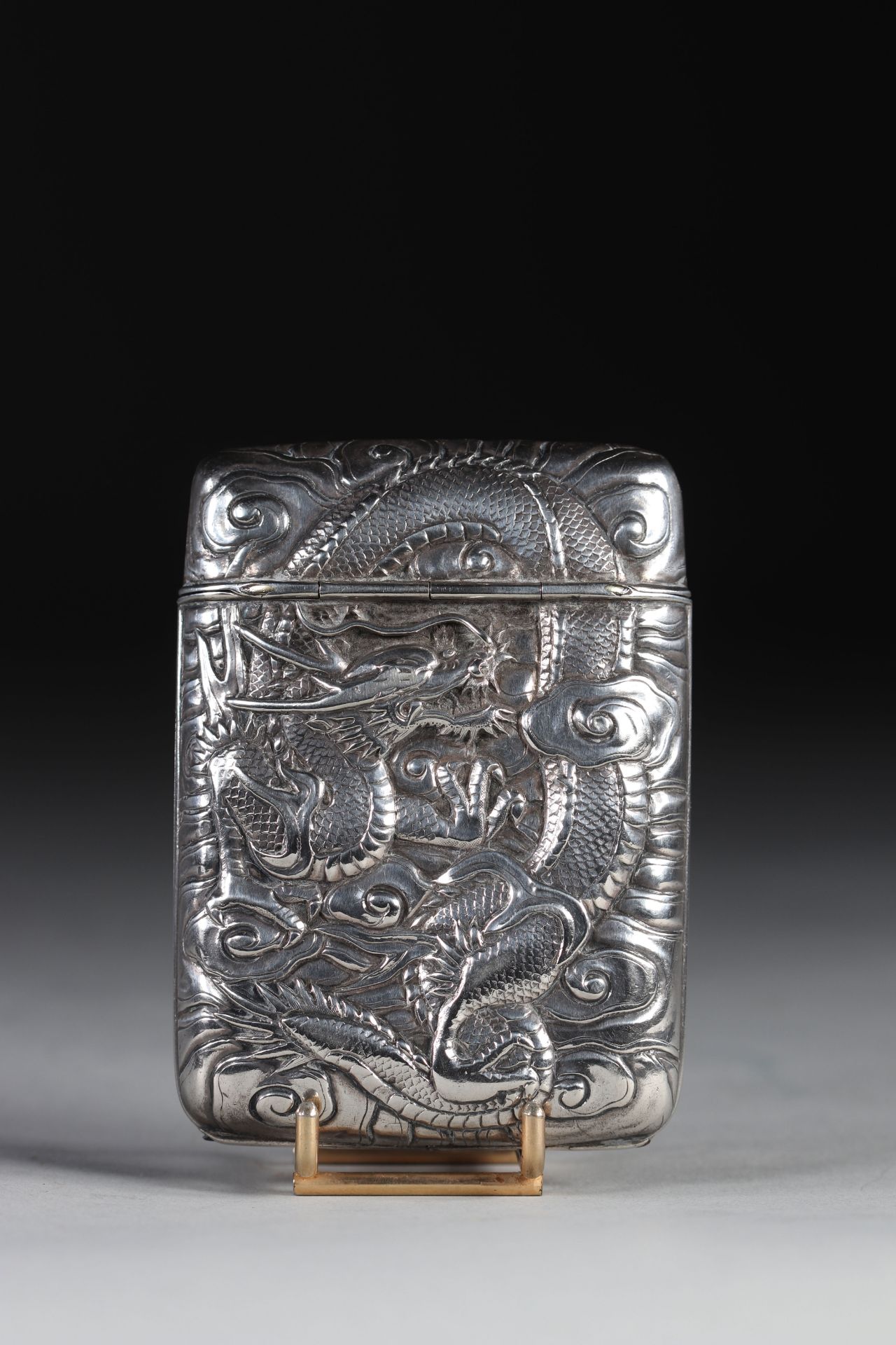 silver cigarette box, Japan circa 1900. - Image 2 of 4