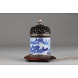 Blanc Bleu porcelain brush holder decorated with fantastic animals, buffaloes ect ... 18th century C