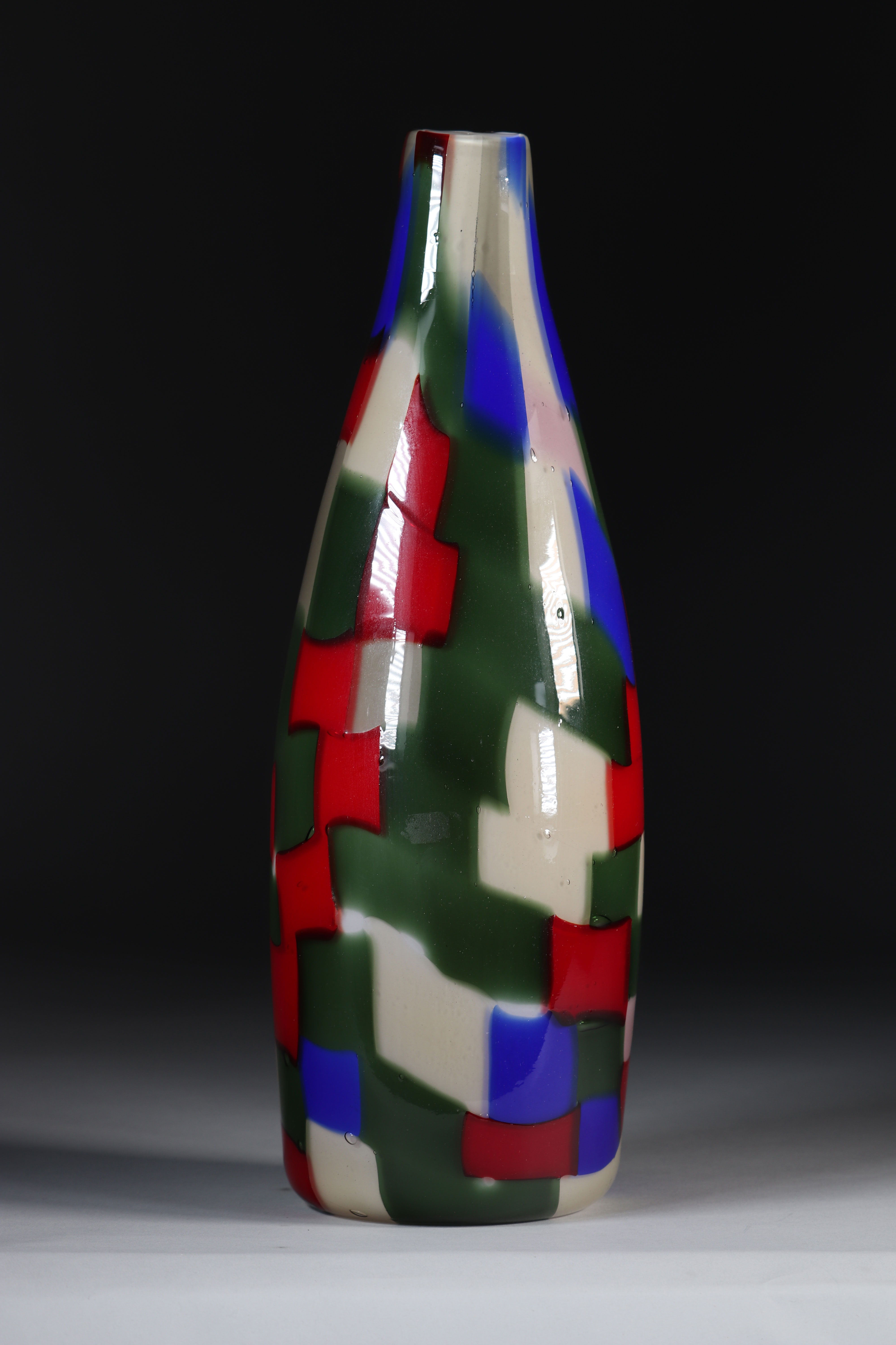 Murano Venini (att) Blown vase decorated with colored tiles. - Bild 3 aus 4