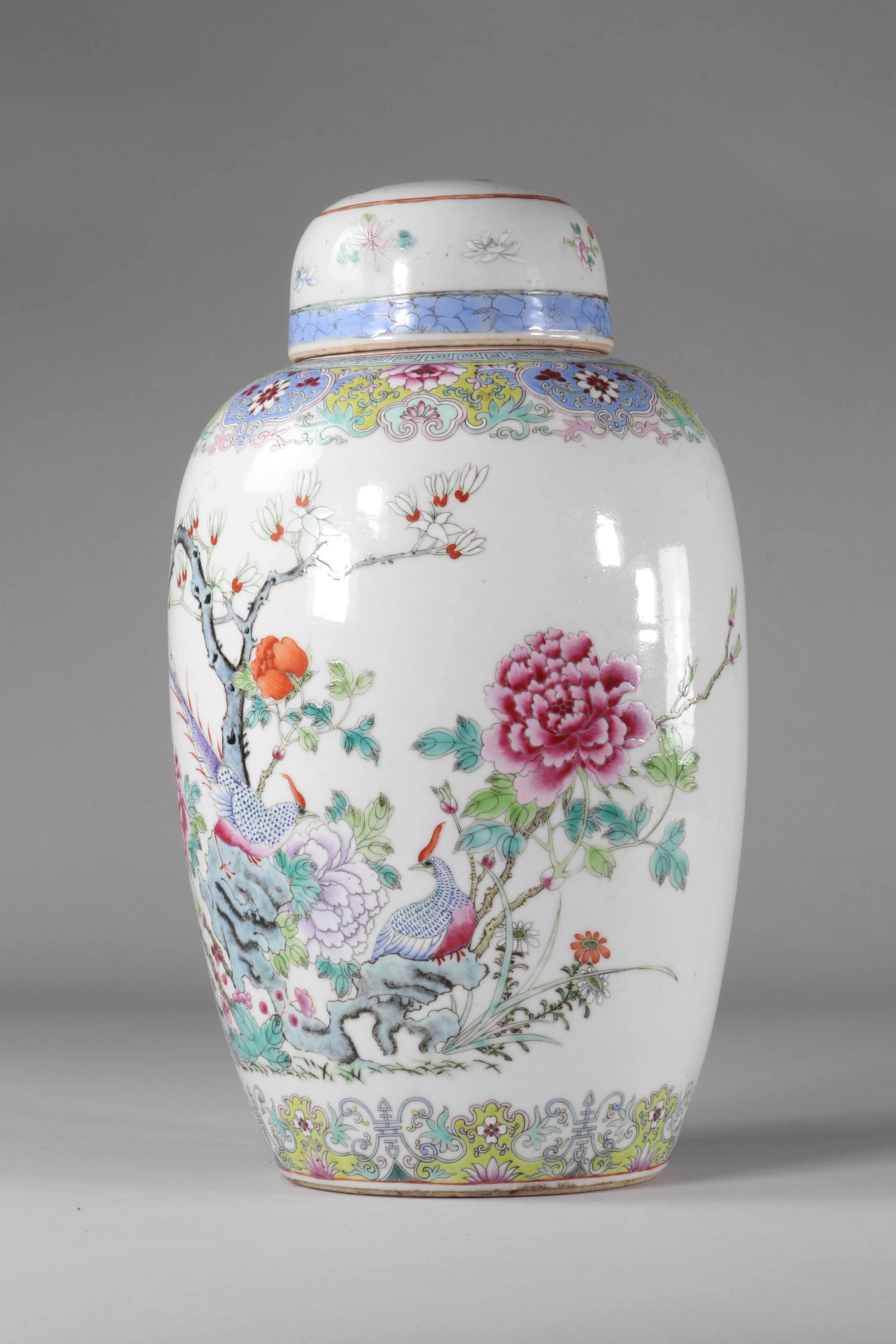 China famille rose porcelain vase decorated with birds and flowers Qing period - Image 2 of 7