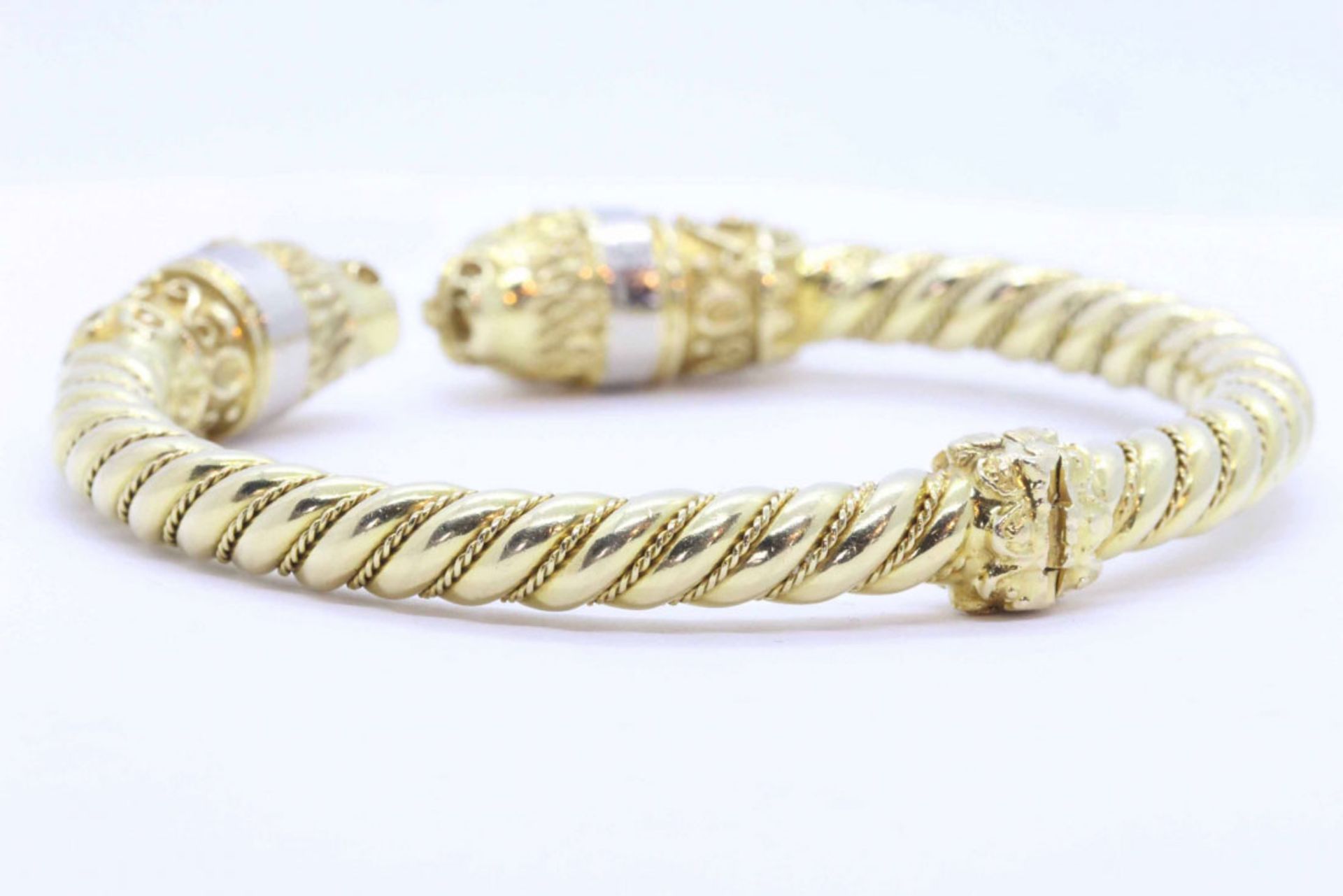 Contemporary bracelet in 18K yellow gold, set with diamonds and rubies - Bild 2 aus 6