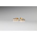 Pair of top quality 18k gold (0.34ct) diamond earrings
