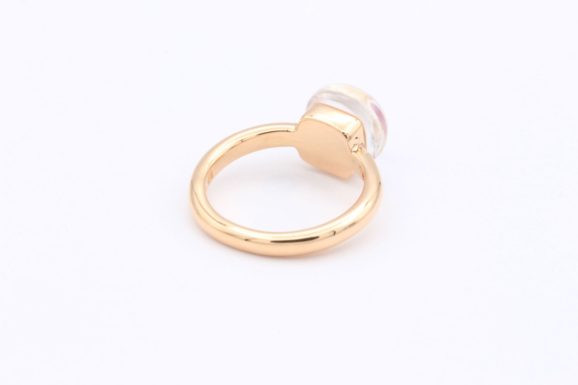 Bigli ring in 18K pink gold set with a ruby ​​under a quartz cabochon - Bild 5 aus 6